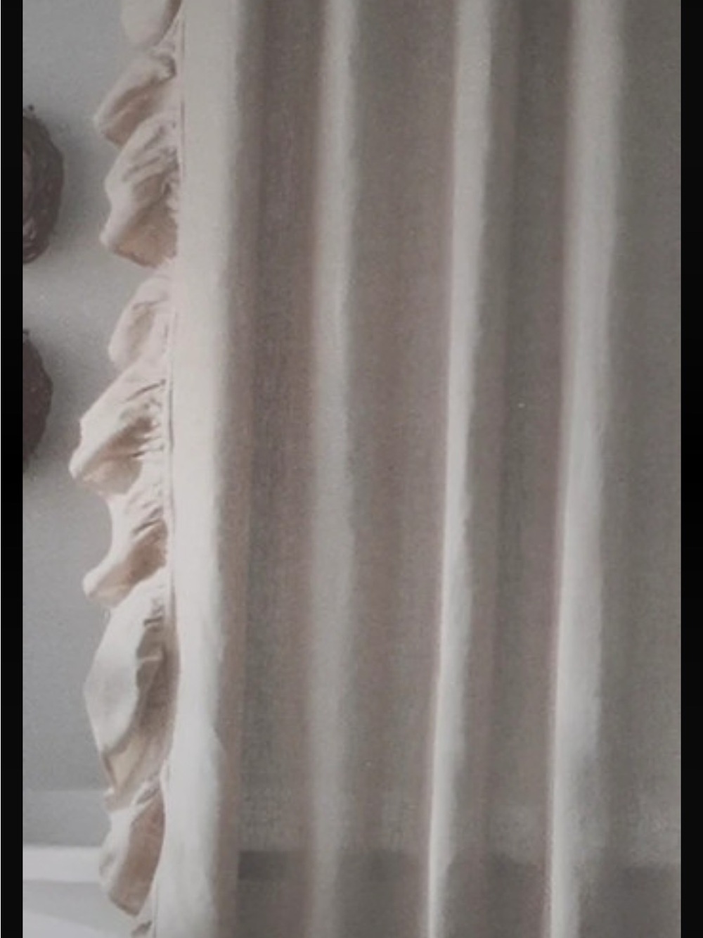 Martha Stewart Linen Ruffle Shower Curtain